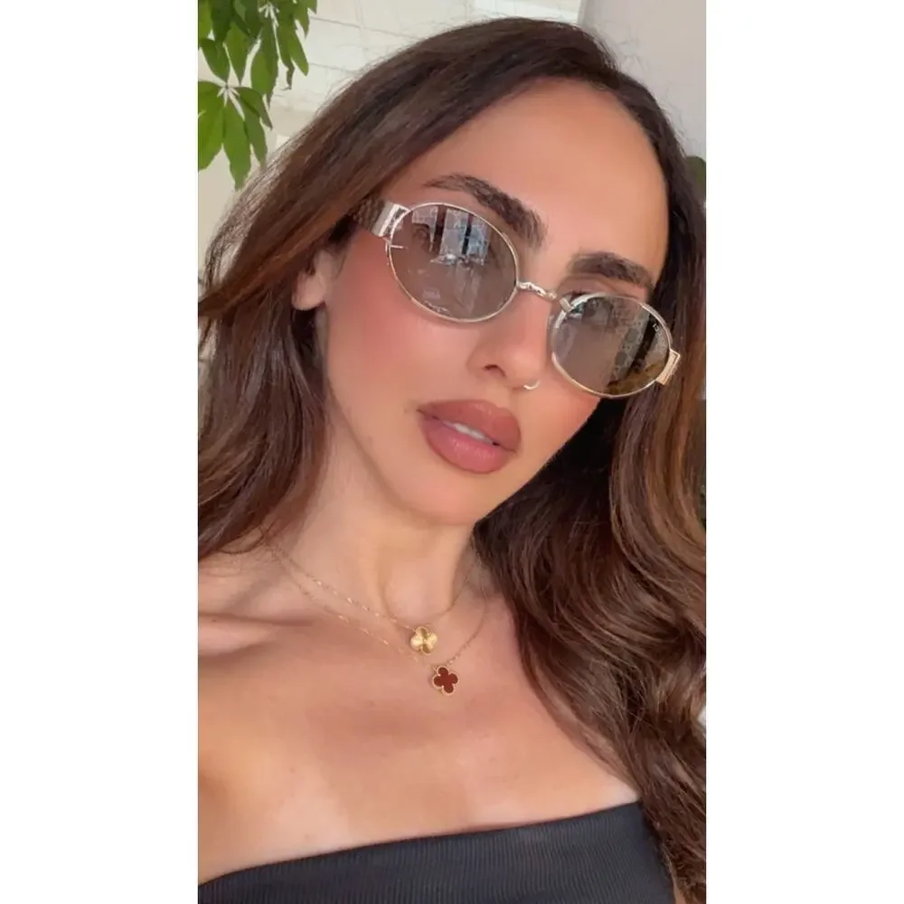 NEW Gucci GG1854S Silver Metal Round Logo Sunglasses $610